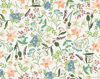 Wildwood Wander "Main in Cream" by Katherine Lenius for Riley Blake Designs (1/2 Yard Increments Cut Continuously or Fat Quarter)