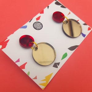 geometric earrings, stud earring, comfortable jewellery, round earring, bold earring, delicate earring, geometric design, matisse design