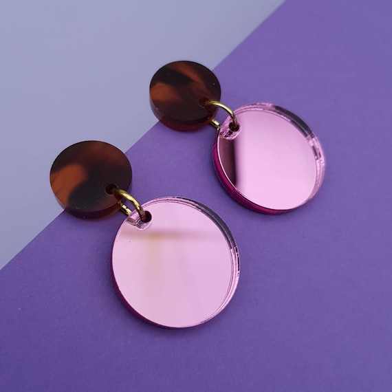 Geometric Earrings Stud Earring Comfortable Jewellery Round Etsy