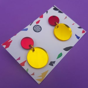 geometric earrings, stud earring, comfortable jewellery, round earring, bold earring, delicate earring, geometric design, matisse design