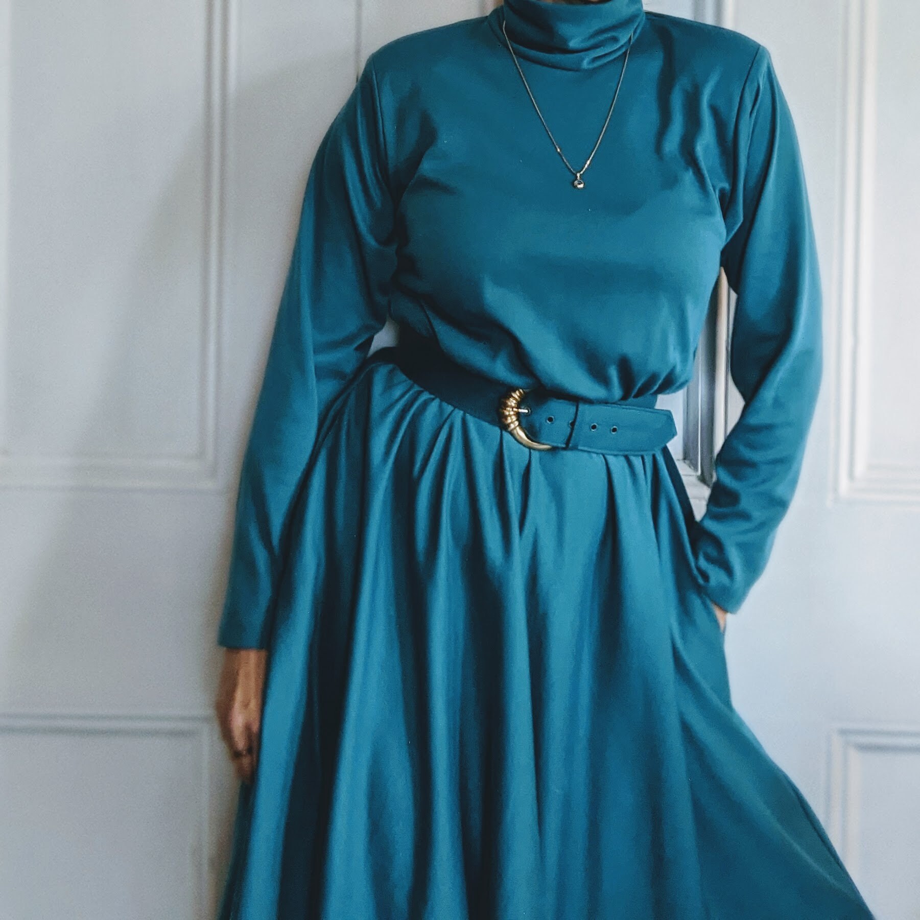 80s turtleneck outfit