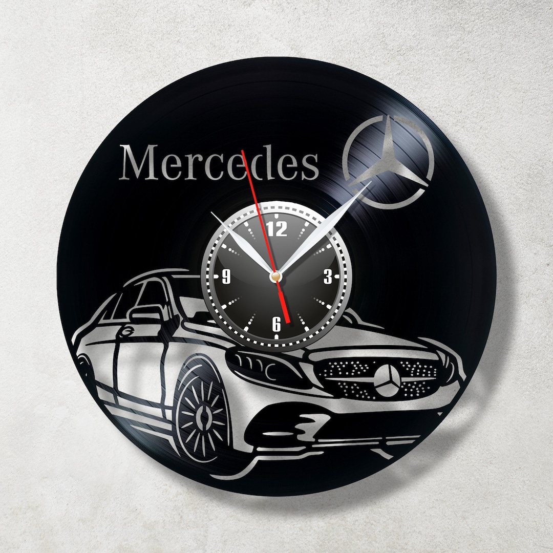 Mercedes Clocks Gift for Men Wall Record Art Car Wall Clock Mens Hobby