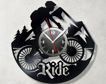 Downhill bike clock Bike clock Mounts wall clock Cycling down clock Extreme clock Sport clock Sport bike Cycling bike Dirt bike motocross