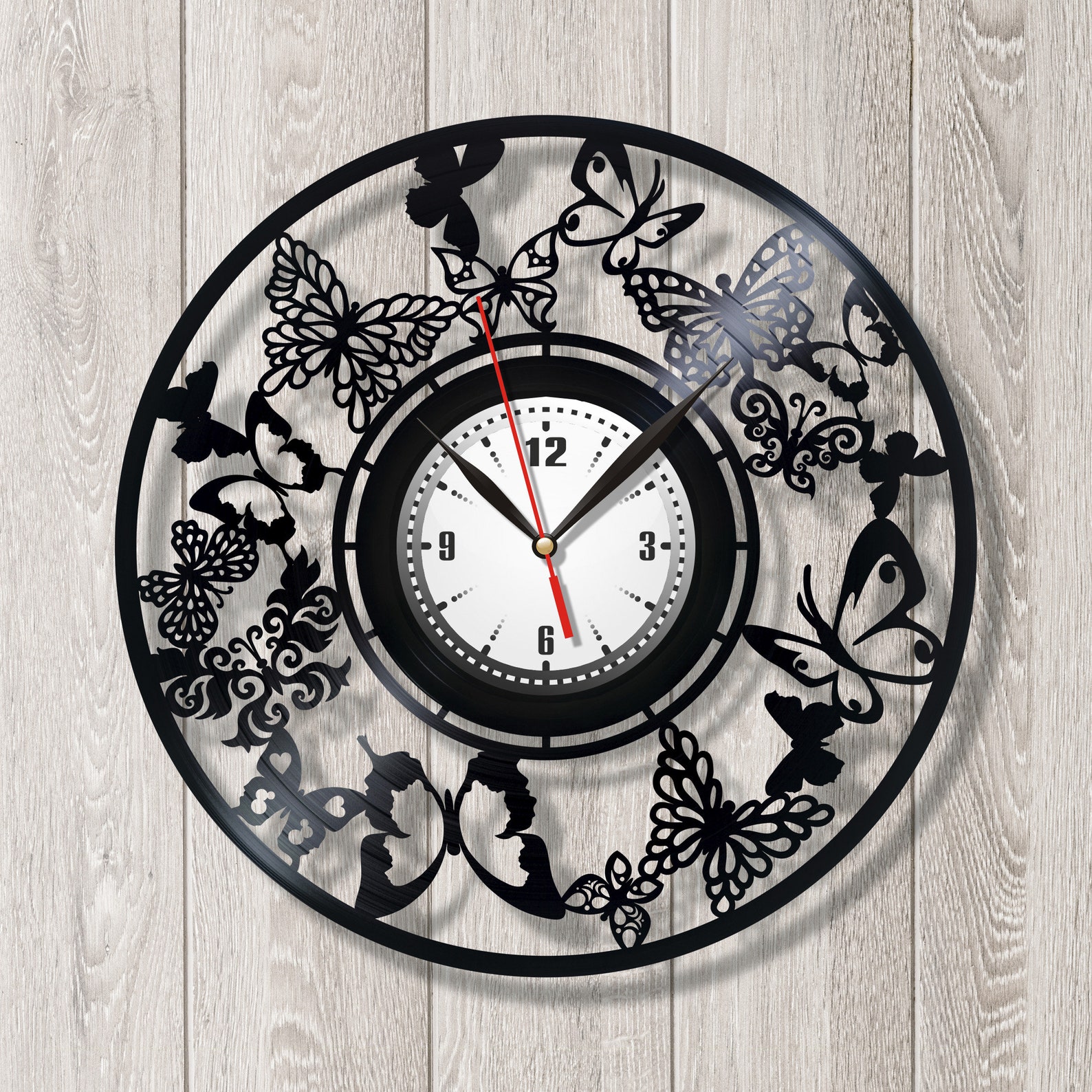 Butterfly Clock Butterflies Clock Wall Clock Kitchen Decor Etsy