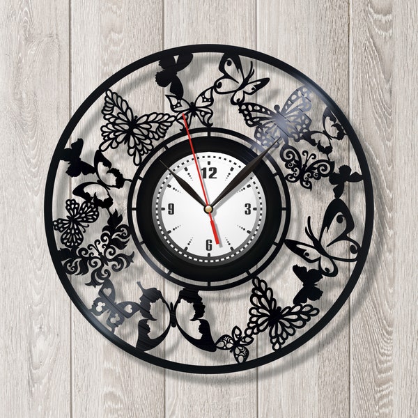 Butterfly Clock Etsy
