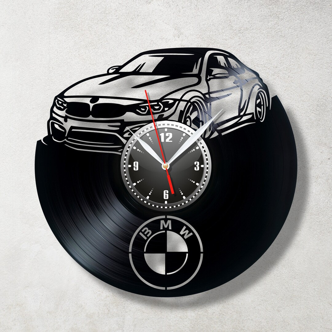 BMW Clocks Gift for Men Wall Record Art Car Wall Clock Mens Hobby