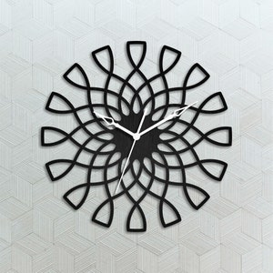 White clock Geometric clock Wall vintage clock Natural clock Best minimal style Modern wall clock Wall accent Sacred geometry Father&#39;s day