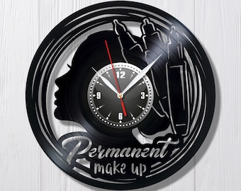 Permanent make up clock Permanent accessories Salon artist clock Beauty salon Salon clock Gift for girls Art clocks Wall clock