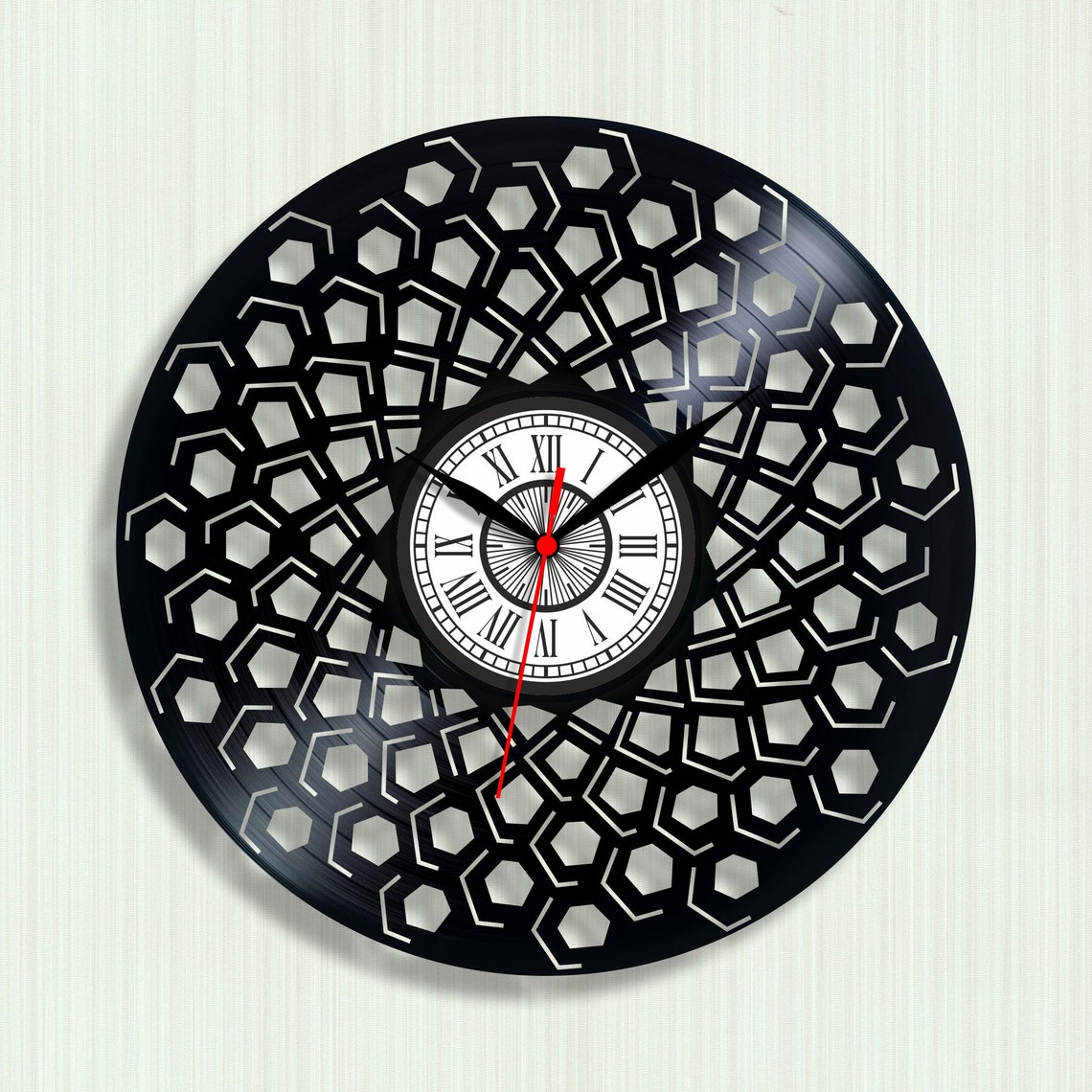 Illusion Clock Record Clock Optical Illusion Modern Wall Clock Etsy