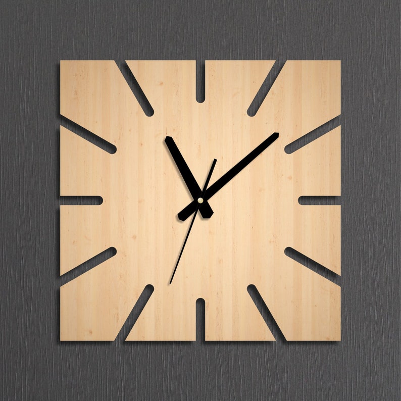 Wood Clock Natural Wood Decor Unique Wall Items Home Etsy