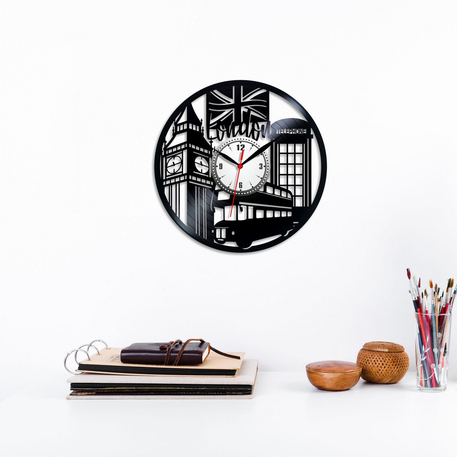 Wall Clock London Clock London Gifts Home Decoration Retro Record