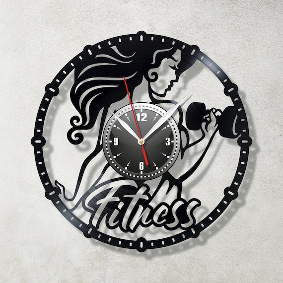Fitness clock Wall clock Fitness decor Fitness ideas Fitness Etsy