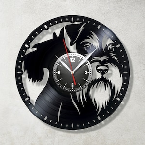 Schnauzer clock Dog clock Wall clock Animal сlock Round wall clock Schnauzer decor Schnauzer wall art Clock for clinic Schnauzer art