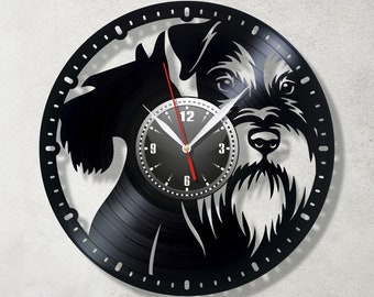 Schnauzer clock Dog clock Wall clock Animal сlock Round wall clock Schnauzer decor Schnauzer wall art Clock for clinic Schnauzer art