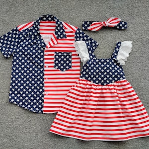 4th of July matching sister outfit brother sister matching outfit twin baby clothes twin girl outfit matching brother outfit twin outfit