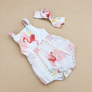 Baby girl flamingo romper discount