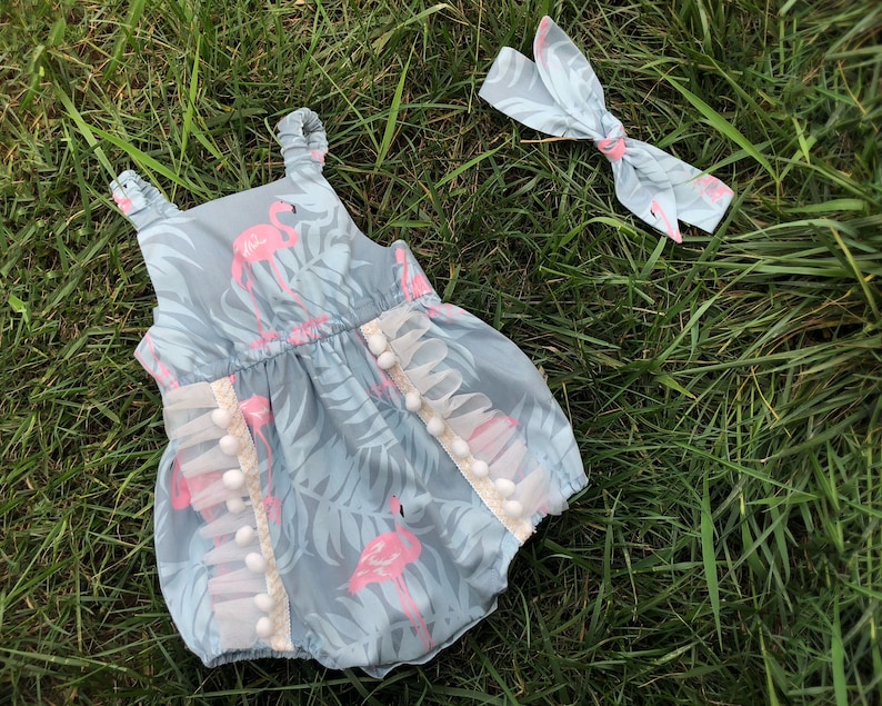 flamingo romper baby