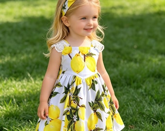 Lemons on Blue Gingham Baby Dress, 100% Cotton - Etsy