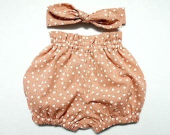 Geblümte Babypumphose mit Stirnband aus 100% Baumwolle