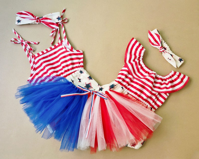 4th of July Outfit Baby Girl Romper 4th of July Romper Baby Etsy