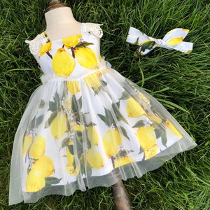 Baby Girl Dresses Easter Girl dress Girl Birthday Dress Lemon Party Little Girls Dress baby girl gift little girl dresses birthday dress