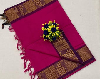South Indian Charm: Authentic Chettinad Cotton Saree