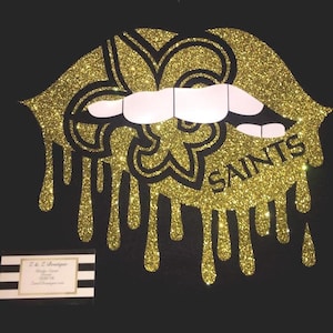 Saints Lips Tee with Gold glitter