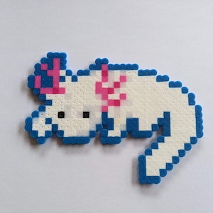 Minecraft Inspired Axolotl Perler Bead Keychain 