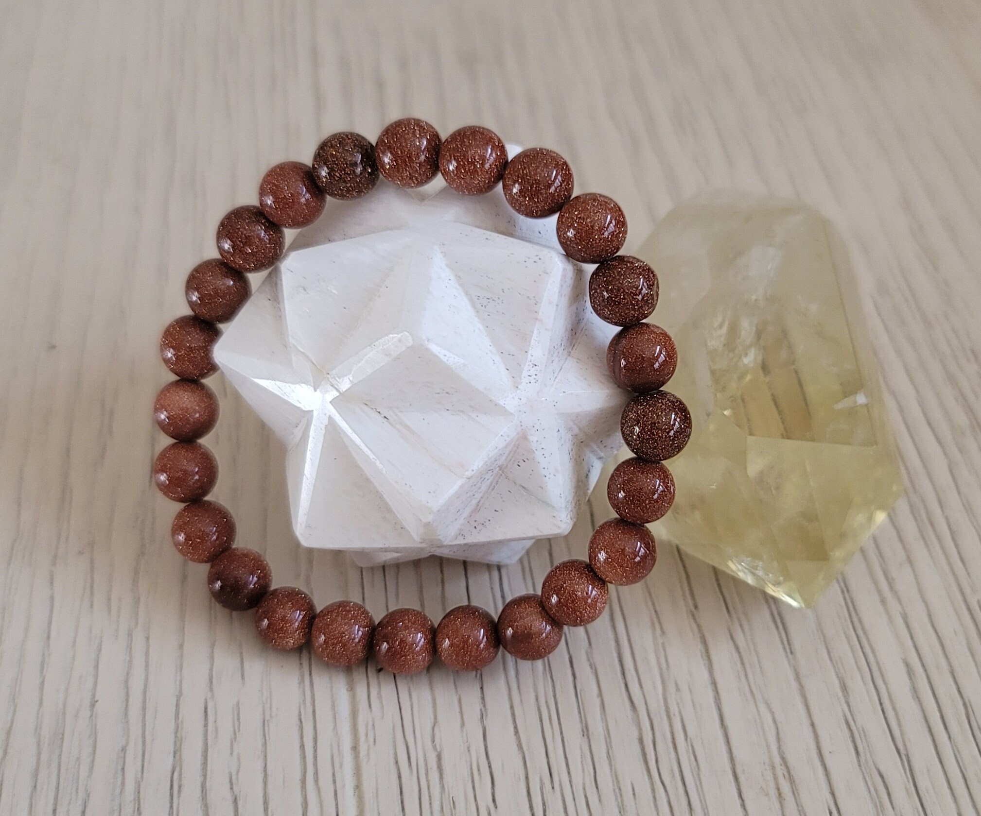 Beautiful Gold Sandstone Gemstone Bracelets for Ambition in Life Etsy