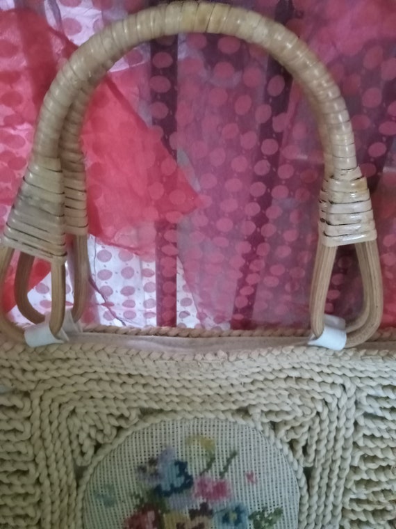 Ratton and Needle point hand bag - image 2