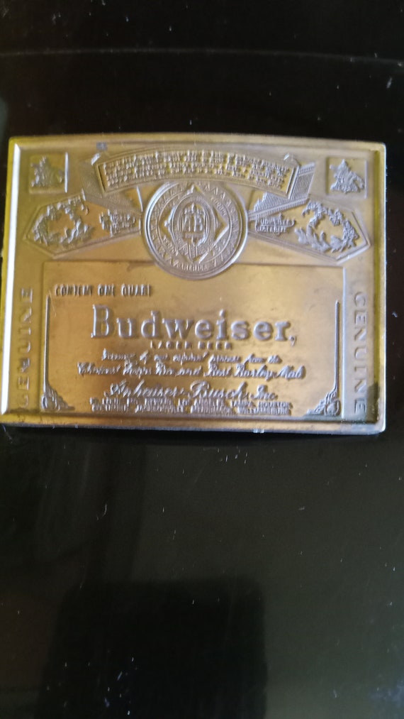 Vtg. Brass Budweiser belt buckle