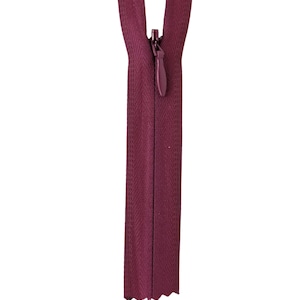10 Invisible Zippers, Size #3, Nylon, FREE SHIPPING USA 525 WINE