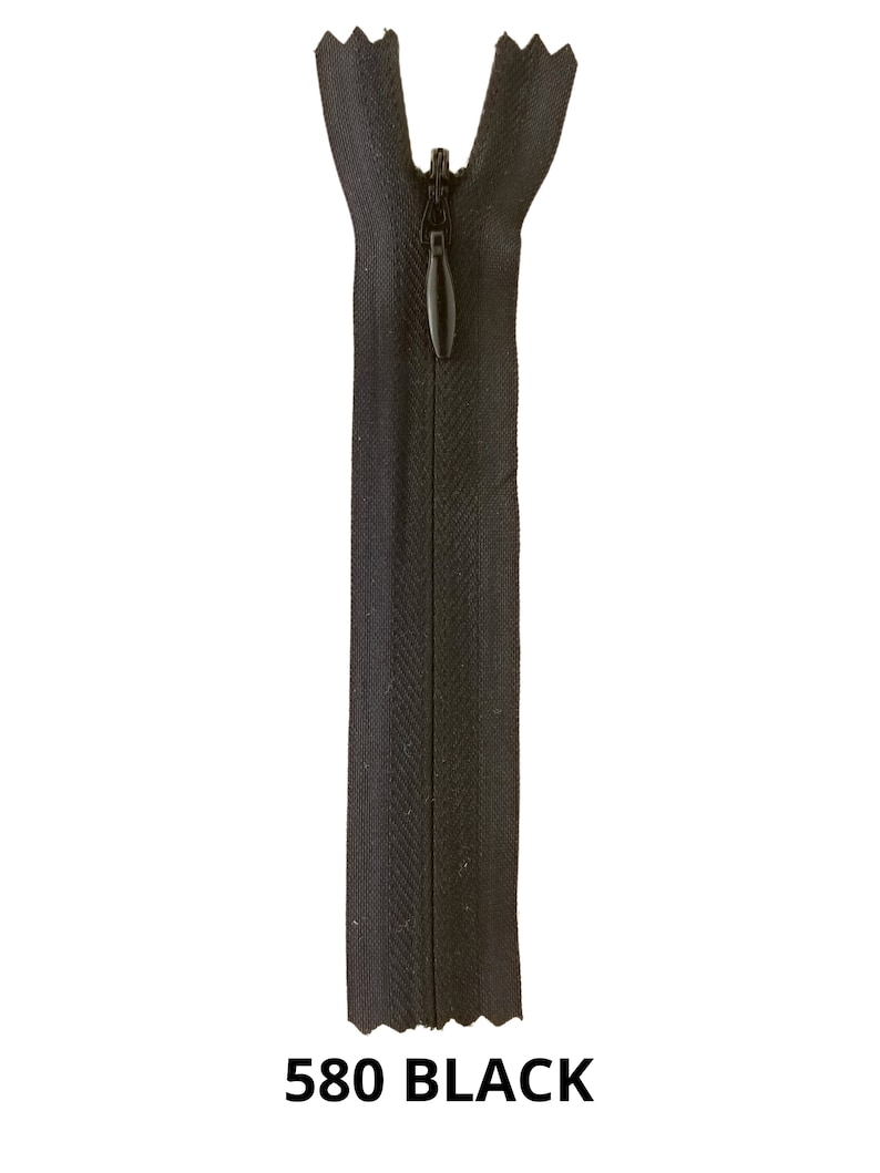 10 Invisible Zippers, Size #3, Nylon, FREE SHIPPING USA 580 BLACK