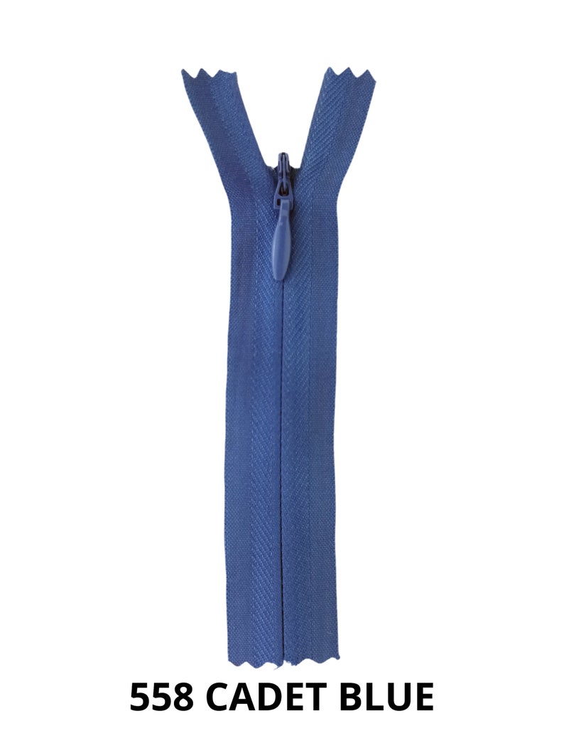 10 Invisible Zippers, Size #3, Nylon, FREE SHIPPING USA 558 CADET BLUE