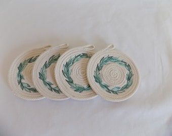 Embroidered Rope Coaster Set