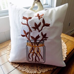 Cotton Stems Bouquet Toss Pillow