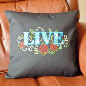 Live with Flowers Toss Pillow