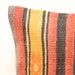Coussin Lombaire Kilim 20x12 Pouces - Laine Naturelle - Années 70 - Turquie