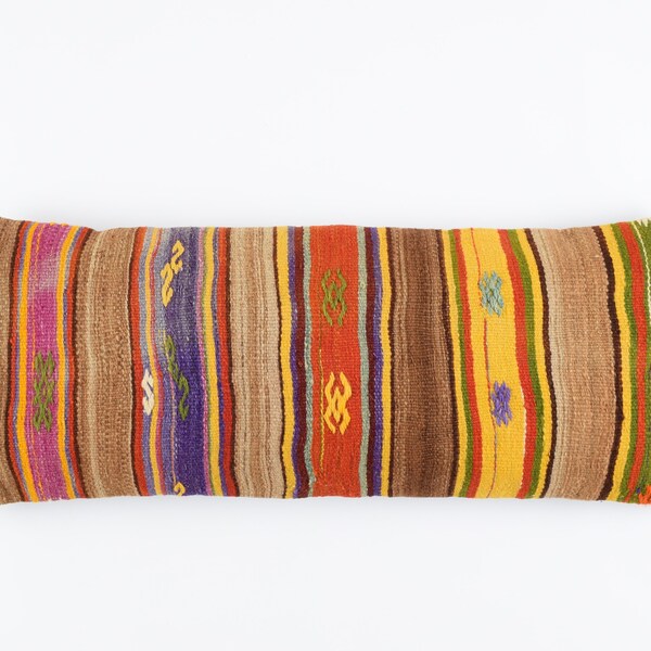 Kelim Kissen Lumbar Bezug 14x36 türkische Kissenbezug marokkanisches Kissen 35x90 Kelim Kissenbezug Southwestern Tribal Berber Boho Kissen 14x36