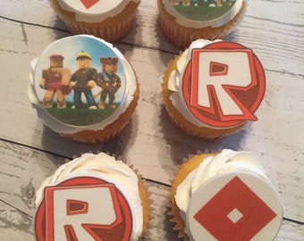 Roblox Cake Topper Etsy - roblox inspired cupcake toppers