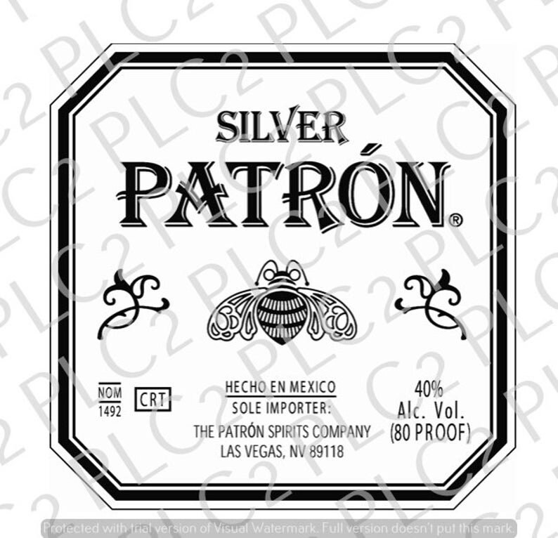 Digital PDF File Patron Cake Size Label Instant Download