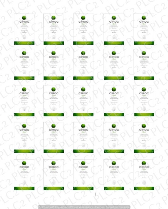 Ciroc Sizes Chart