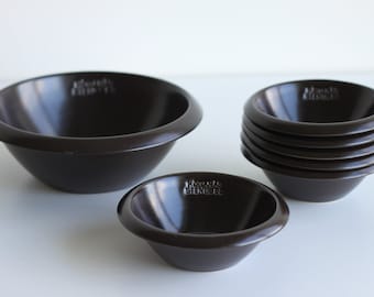 ヴィンテージ ヘガネス スウェーデン ミニ ボウル: ブラウン レトロ