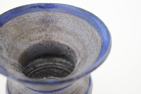 青とグレーの陶器の花瓶 - Etsy 日本