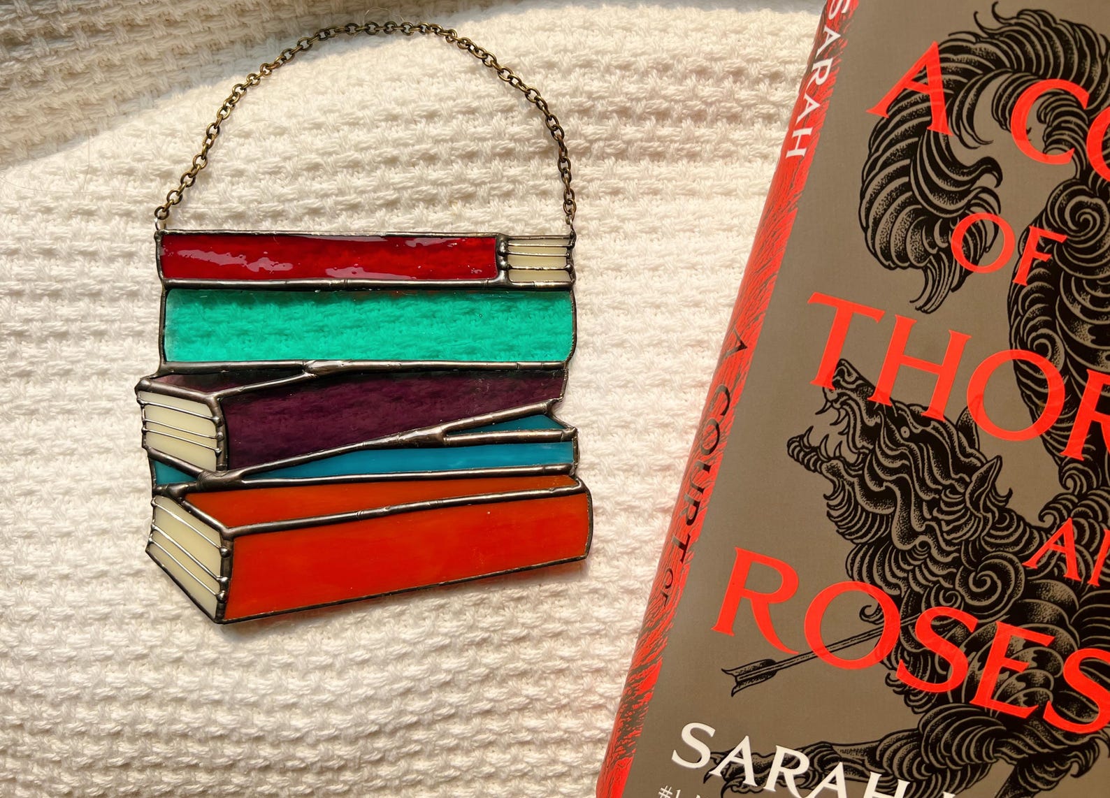 Acotar Inspired Book Stack Pattern, Stained Glass Pattern, Book Stack ...