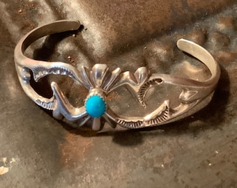 Vintage Francis L Begay Navajo Sterling Silver Sand Cast Chip