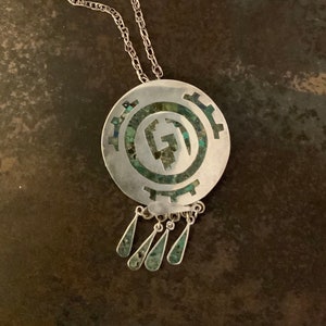 Reversible Mexico Sterling Silver Crushed Stone Inlay Snake