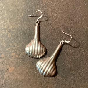 Ridged Sterling Dangle Earrings, Vintage Taxco Mexico 925 Earrings, Sterling Silver Earrings, Mexico Sterling Silver Ridged Dangle Earrings
