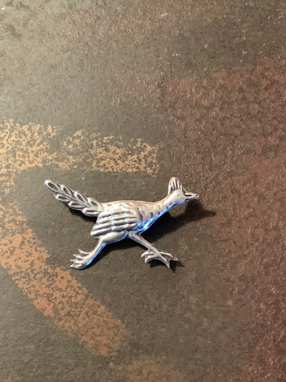 Roadrunner 925 Pin Brooch, Vintage 925 Roadrunner 