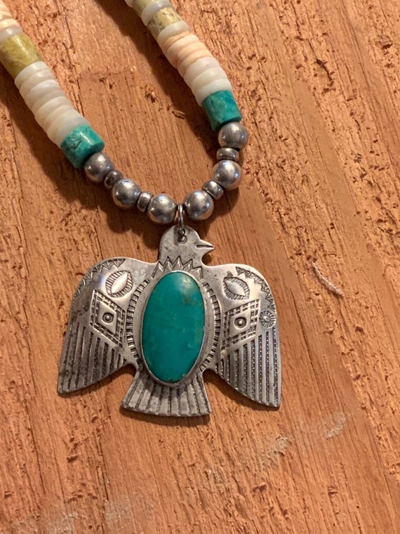 Exquisite!! Vintage Native American Navajo Turquoise Coral Heishi Necklace Old Exquisite!! Vintage Native American Navajo Turquoise Coral Heishi Necklace Old